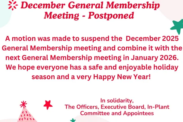 december meeting postponement