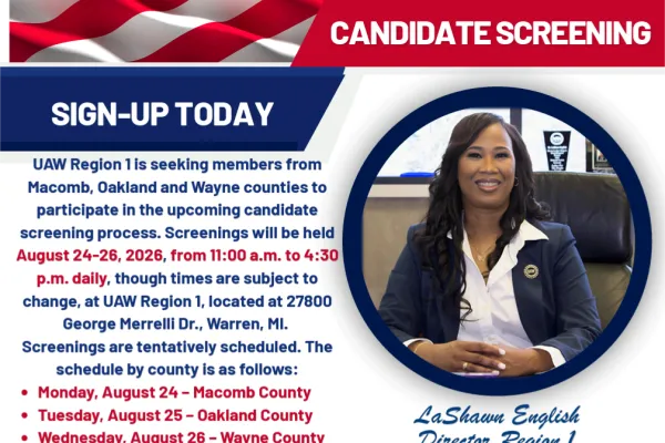 UAW Region 1 Candidate Screening