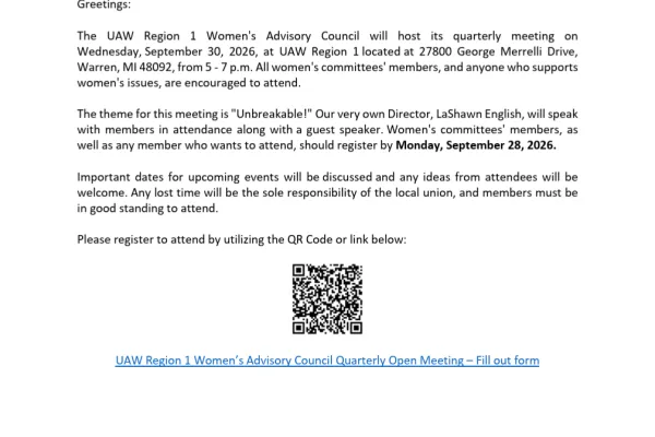 Region 1 Women's Council Advisory Council Meeting