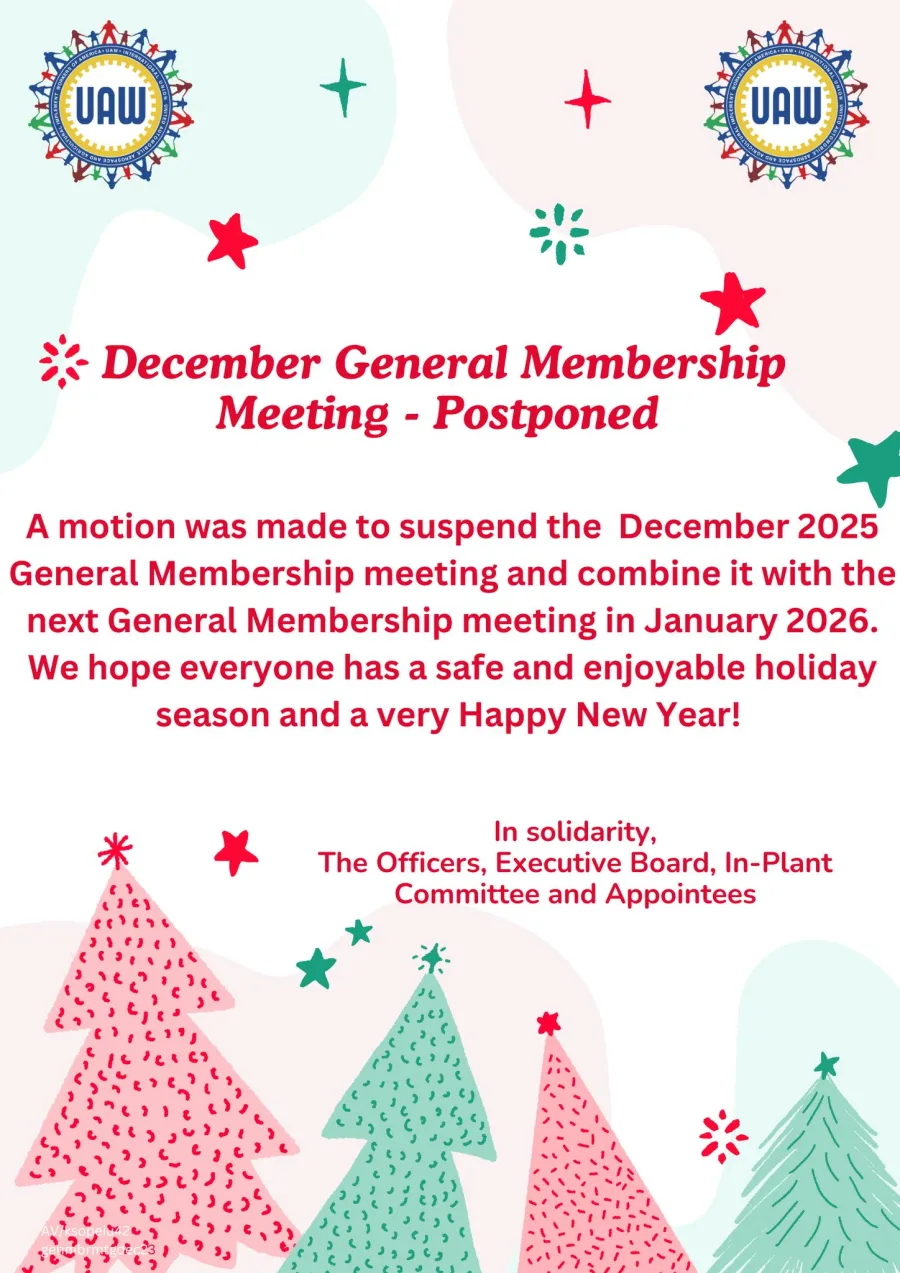 december meeting postponement