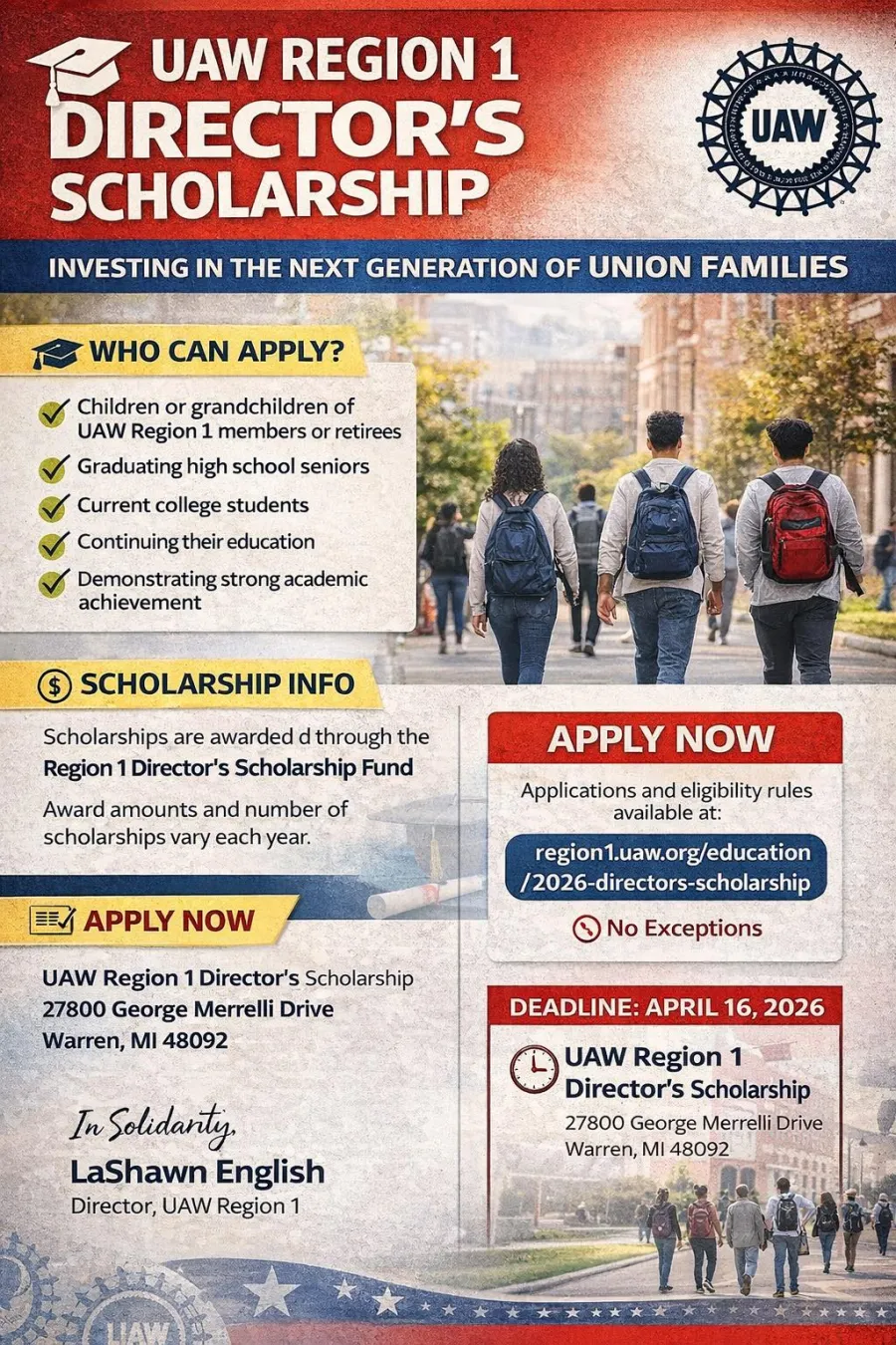 Region 1 scholarship