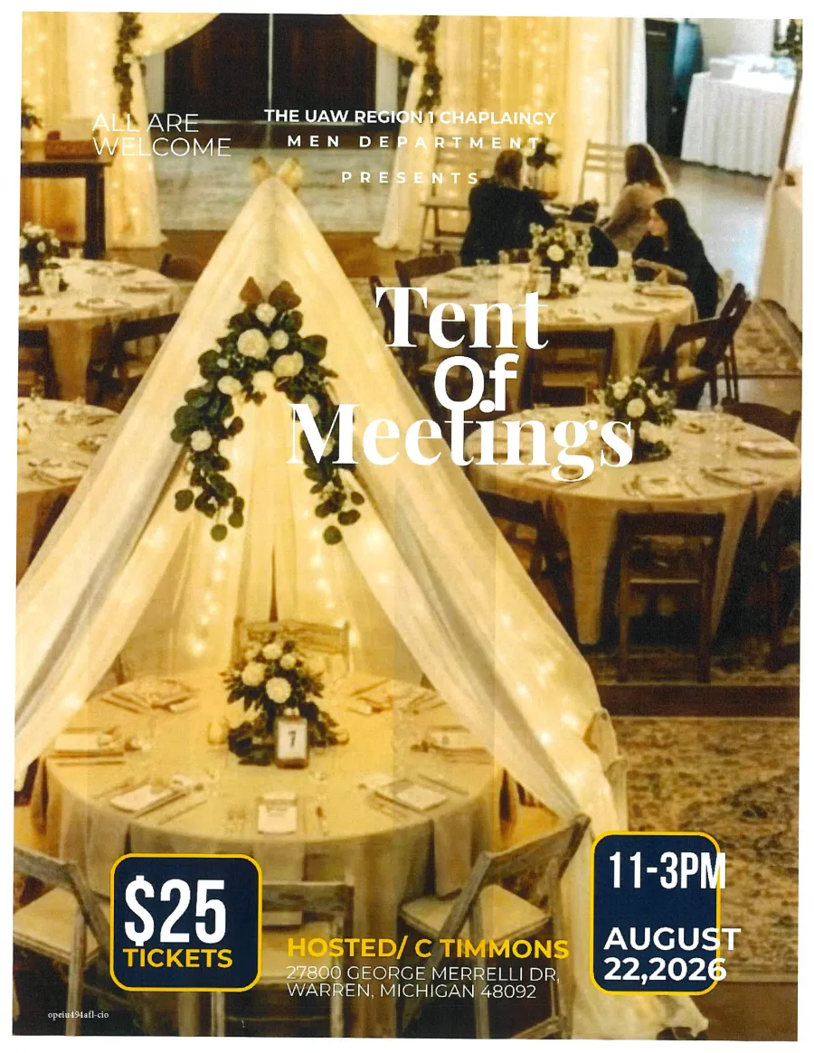 Tent of Meetings Presented by the UAW Region 1 Chaplaincy Men Department