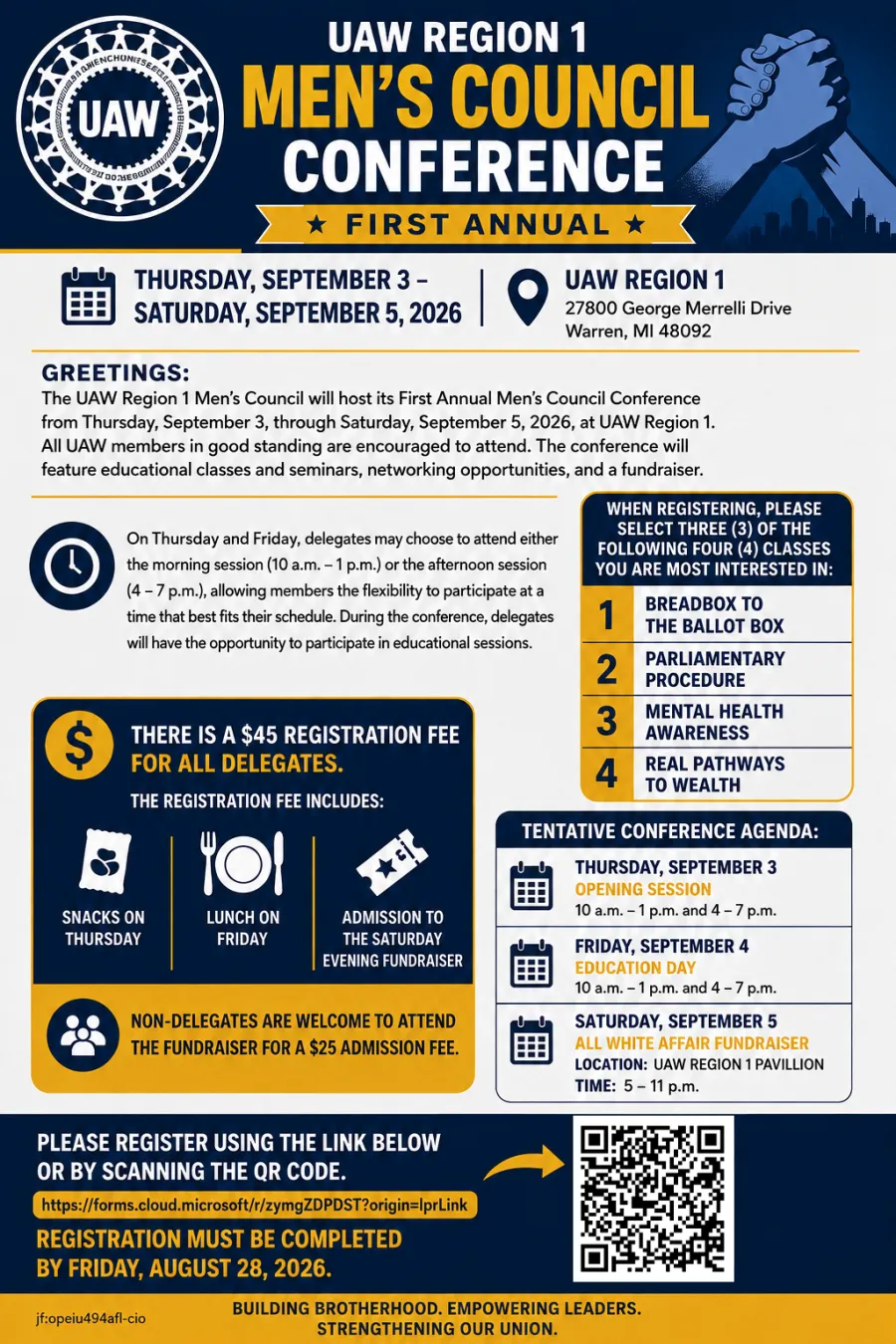 UAW Region 1 Men’s Council – First Annual Men’s Council Conference