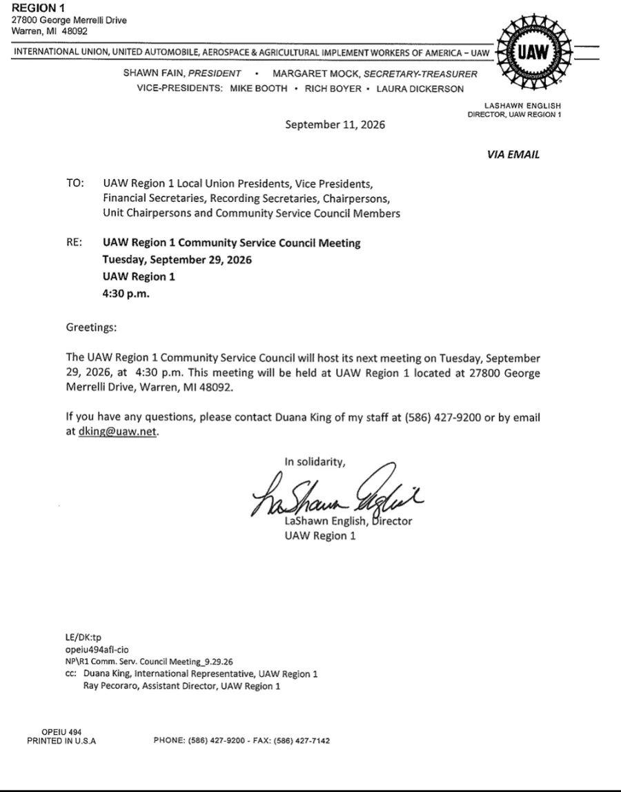 Region 1 Community Services Council Meeting