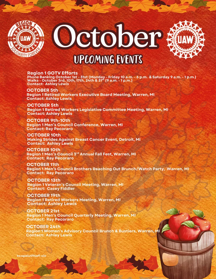 October Monthly Calendar