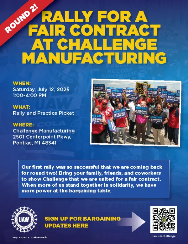 Rally @ Challenge Manufacturing