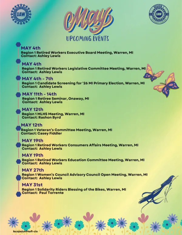 Region 1 May 2026 events