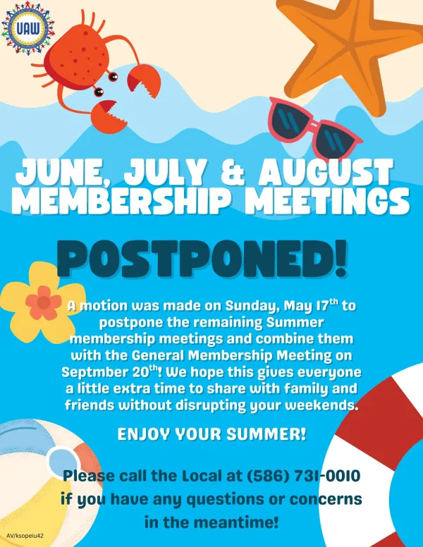 postponed gen mem mtg
