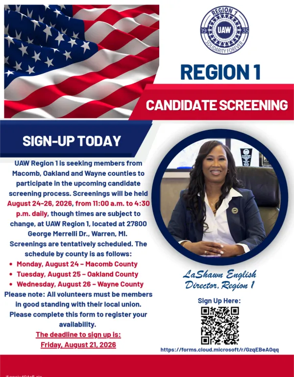Region 1 Candidate Screening